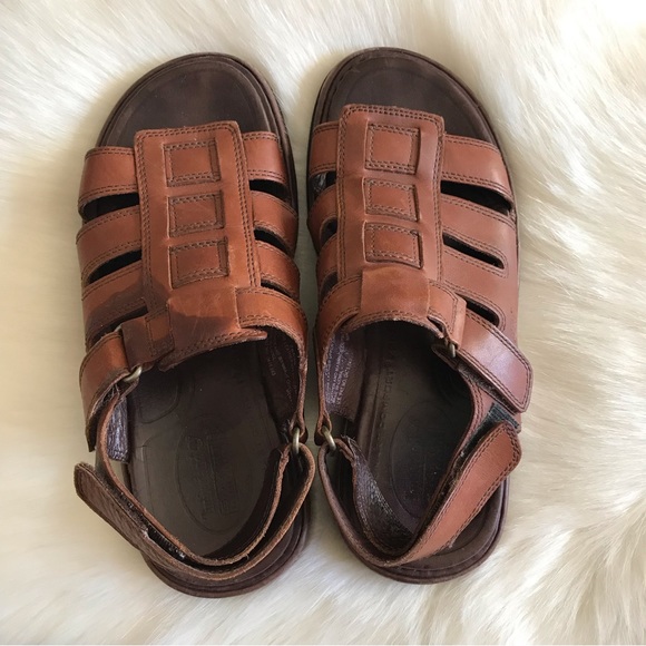 Timberland ⚜️ Brown Genuine Leather Men’s Sandals - Picture 4 of 14